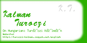 kalman turoczi business card